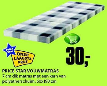 Aanbiedingen Price star vouwmatras - Price Star - Geldig van 03/11/2014 tot 16/11/2014 bij Jysk