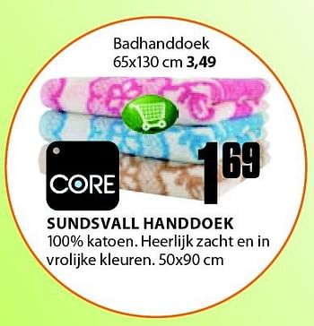 Aanbiedingen Sundsvall handdoek - Core - Geldig van 03/11/2014 tot 16/11/2014 bij Jysk