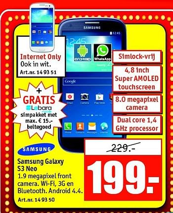 Aanbiedingen Samsung galaxy s3 neo - Samsung - Geldig van 03/11/2014 tot 16/11/2014 bij Kijkshop