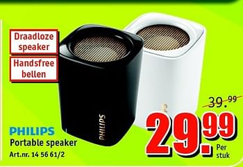 Aanbiedingen Portable speaker - Philips - Geldig van 03/11/2014 tot 16/11/2014 bij Kijkshop