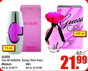 Aanbiedingen Guess eau de toilette. spray. voor haar - Guess - Geldig van 03/11/2014 tot 16/11/2014 bij Kijkshop