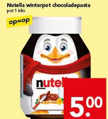 Aanbiedingen Nutella winterpot chocoladepasta - Nutella - Geldig van 16/11/2014 tot 22/11/2014 bij Deen Supermarkten