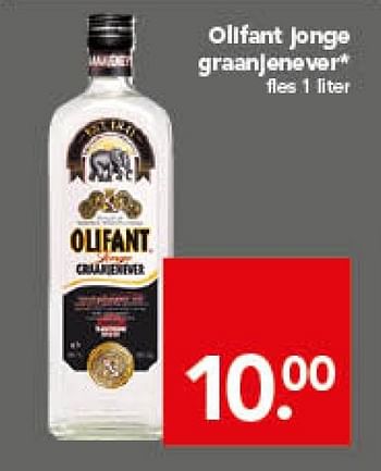 Aanbiedingen Olifant jonge graanjenever - Olifant - Geldig van 16/11/2014 tot 22/11/2014 bij Deen Supermarkten