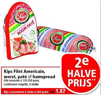 Aanbiedingen Kips filet americain, worst, paté of hamspread - Kips - Geldig van 16/11/2014 tot 22/11/2014 bij Plus