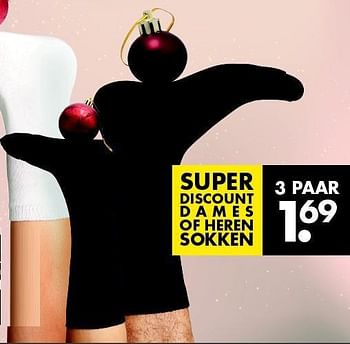 Aanbiedingen Super discount dames of heren sokken - Huismerk - Zeeman  - Geldig van 22/11/2014 tot 06/12/2014 bij Zeeman