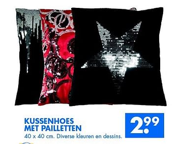 Aanbiedingen Kussenhoes met pailletten - Huismerk - Zeeman  - Geldig van 22/11/2014 tot 06/12/2014 bij Zeeman