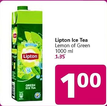 Aanbiedingen Lipton ice tea lemon of green - Lipton - Geldig van 03/11/2014 tot 09/11/2014 bij Jan Linders