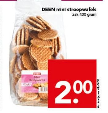 Aanbiedingen Deen mini stroopwafeis - Huismerk deen supermarkt - Geldig van 30/11/2014 tot 06/12/2014 bij Deen Supermarkten