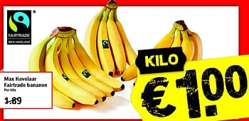 Aanbiedingen Max havelaar fairtrade bananen - Huismerk - Plus - Geldig van 30/11/2014 tot 06/12/2014 bij Plus