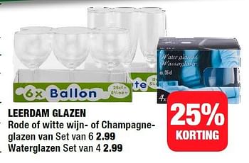 Aanbiedingen Leerdam glazen rode of witte wijn- of champagneglazen - Huismerk - Big Bazar - Geldig van 01/12/2014 tot 07/12/2014 bij Big Bazar