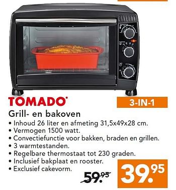 Aanbiedingen Grill- en bakoven - Tomado - Geldig van 24/11/2014 tot 07/12/2014 bij Blokker