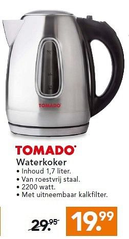 Aanbiedingen Waterkoker - Tomado - Geldig van 24/11/2014 tot 07/12/2014 bij Blokker