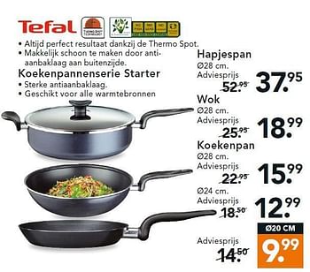 Aanbiedingen Koekenpannenserie starter - Tefal - Geldig van 24/11/2014 tot 07/12/2014 bij Blokker