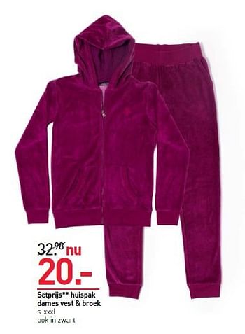 Aanbiedingen Setprijs huispak dames vest + broek - Huismerk - Scapino - Geldig van 24/11/2014 tot 07/12/2014 bij Scapino