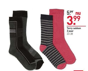 Aanbiedingen Terry sokken 2 paar - Huismerk - Scapino - Geldig van 24/11/2014 tot 07/12/2014 bij Scapino