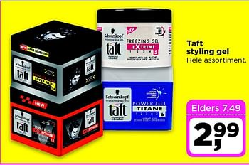 Aanbiedingen Taft styling gel hele assortiment - Taft - Geldig van 02/12/2014 tot 08/12/2014 bij Dirx Drogisterijen