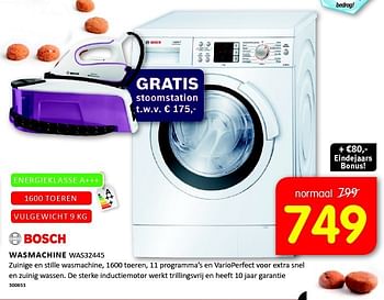 Aanbiedingen Wasmachine zuinige en stille wasmachine - Bosch - Geldig van 01/12/2014 tot 07/12/2014 bij It's Electronics