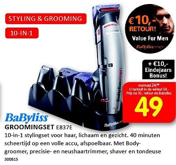 Aanbiedingen Groomingset 10-in-1 stylingset voor haar - Babyliss - Geldig van 01/12/2014 tot 07/12/2014 bij It's Electronics