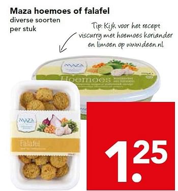 Aanbiedingen Maza hoemoes of falafel - Maza - Geldig van 14/12/2014 tot 20/12/2014 bij Deen Supermarkten