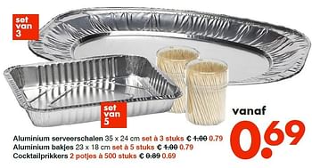 Aanbiedingen Aluminium serveerschalen - Huismerk - Wibra - Geldig van 08/12/2014 tot 20/12/2014 bij Wibra