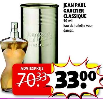 Aanbiedingen Jean paul gaultier classique - Jean Paul Gaultier - Geldig van 16/12/2014 tot 22/12/2014 bij Kruidvat
