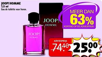 Aanbiedingen Joop! homme eau de toilette voor heren - Joop! - Geldig van 09/12/2014 tot 21/12/2014 bij Kruidvat