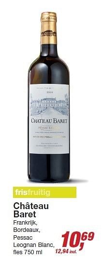 Aanbiedingen Château baret frankrijk, bordeaux, pessac leognan blanc - Rode wijnen - Geldig van 03/12/2014 tot 24/12/2014 bij Makro