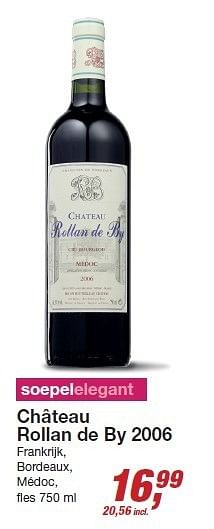 Aanbiedingen Château rollan de by 2006 frankrijk, bordeaux, médoc - Rode wijnen - Geldig van 03/12/2014 tot 24/12/2014 bij Makro