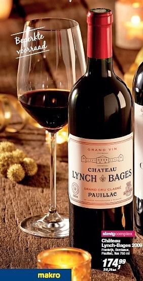 Aanbiedingen Château lynch-bages 2009 - Rode wijnen - Geldig van 03/12/2014 tot 24/12/2014 bij Makro