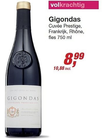 Aanbiedingen Gigondas cuvée prestige, frankrijk, rhône - Rode wijnen - Geldig van 03/12/2014 tot 24/12/2014 bij Makro