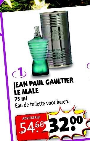 Aanbiedingen Jean paul gaultier le male - Jean Paul Gaultier - Geldig van 09/12/2014 tot 21/12/2014 bij Kruidvat