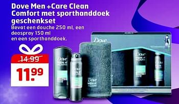Aanbiedingen Dove men +care clean comfort met sporthanddoek geschenkset - Dove - Geldig van 09/12/2014 tot 21/12/2014 bij Trekpleister