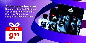 Aanbiedingen Adidas geschenkset bevat een douche en een eau de toilette - Adidas - Geldig van 09/12/2014 tot 21/12/2014 bij Trekpleister