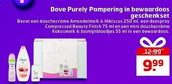 Aanbiedingen Dove purely pampering in bewaardoos geschenkset - Dove - Geldig van 09/12/2014 tot 21/12/2014 bij Trekpleister