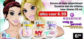 Aanbiedingen Keuze uit hele assortiment essence eau de toilette voor dames - Essence - Geldig van 09/12/2014 tot 21/12/2014 bij Trekpleister