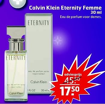 Aanbiedingen Calvin klein eternity femme - Calvin Klein - Geldig van 09/12/2014 tot 21/12/2014 bij Trekpleister