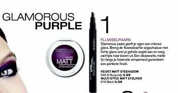 Aanbiedingen Velvet matt eyeshadow - Catrice - Geldig van 09/12/2014 tot 21/12/2014 bij Trekpleister