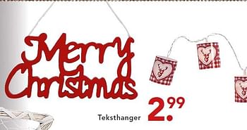 Aanbiedingen Teksthanger - Huismerk - Blokker - Geldig van 01/12/2014 tot 24/12/2014 bij Blokker