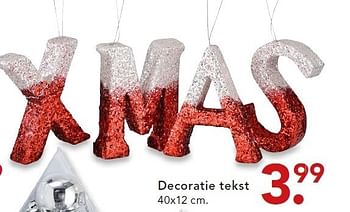 Aanbiedingen Decoratie tekst - Huismerk - Blokker - Geldig van 01/12/2014 tot 24/12/2014 bij Blokker