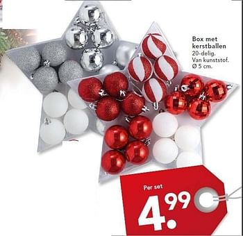 Aanbiedingen Box met kerstballen - Huismerk - Blokker - Geldig van 01/12/2014 tot 24/12/2014 bij Blokker