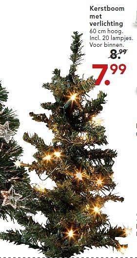 Aanbiedingen Kerstboom met verlichting - Huismerk - Blokker - Geldig van 01/12/2014 tot 24/12/2014 bij Blokker