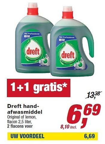 Aanbiedingen Dreft handafwasmiddel original of lemon - Dreft - Geldig van 10/12/2014 tot 24/12/2014 bij Makro