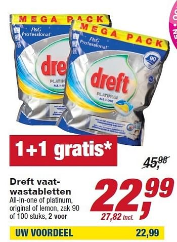 Aanbiedingen Dreft vaatwastabletten all-in-one of platinum - Dreft - Geldig van 10/12/2014 tot 24/12/2014 bij Makro