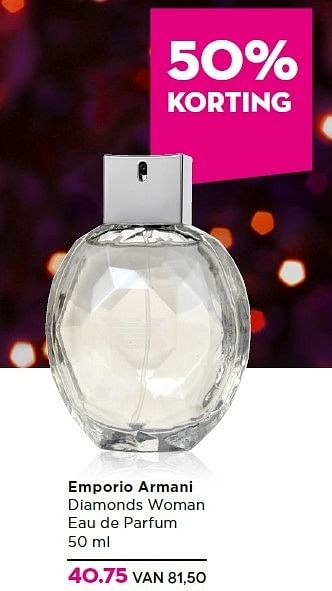Aanbiedingen Emporio armani diamonds woman eau de parfum - Emporio Armani - Geldig van 15/12/2014 tot 26/12/2014 bij Ici Paris XL
