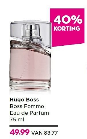 Aanbiedingen Hugo boss boss femme eau de parfum - Hugo Boss - Geldig van 15/12/2014 tot 26/12/2014 bij Ici Paris XL