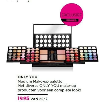 Aanbiedingen Only you medium make-up palette met diverse only you make-up - Only You - Geldig van 15/12/2014 tot 26/12/2014 bij Ici Paris XL
