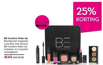 Aanbiedingen Be creative make up blockbuster magnetic - BE Creative make up - Geldig van 15/12/2014 tot 26/12/2014 bij Ici Paris XL