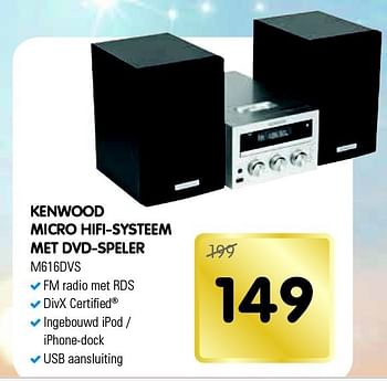 Aanbiedingen Kenwood micro hifi-systeem met dvd-speler - Kenwood - Geldig van 13/12/2014 tot 26/12/2014 bij Maxwell