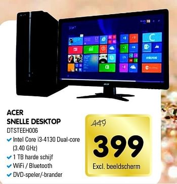 Aanbiedingen Acer snelle desktop - Acer - Geldig van 13/12/2014 tot 26/12/2014 bij Maxwell