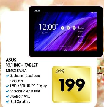 Aanbiedingen Asus 10.1 inch tablet - Asus - Geldig van 13/12/2014 tot 26/12/2014 bij Maxwell